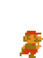 a pixel art drawing of mario from the video game super mario bros .