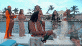 Popping Champagne Nique Brown GIF - Popping Champagne Nique Brown Ashley Snell GIFs
