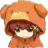 a girl is wearing a teddy bear costume and looking at the camera .