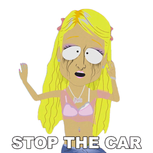 Stop The Car Paris Hilton Sticker - Stop The Car Paris Hilton South Park Stickers