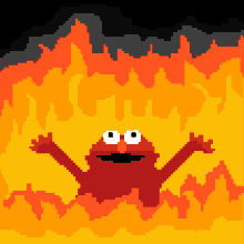 Elmo Pixel Art GIF - Elmo Pixel Art Fire GIFs
