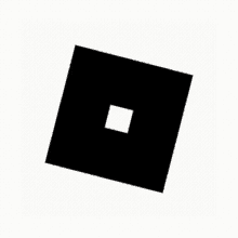 a black square with a square in the middle of it on a white background .