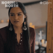 a poster for north of north features a woman