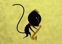 a drawing of a monkey playing a saxophone