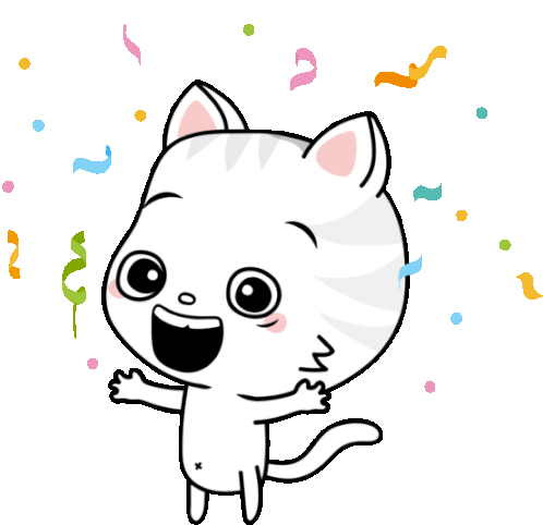 Toofio Celebrates With Confetti Sticker - Toofiothe Cat Confettie Surprised Stickers
