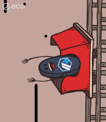 a cartoon drawing of a roller coaster with the word eco on the bottom right
