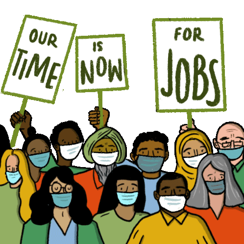 Our Time Is Now Our Time Is Now For Jobs Sticker - Our Time Is Now Our Time Is Now For Jobs Unemployed Stickers