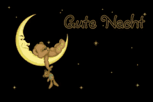Gute Nacht Bär Im Mond - Gute Nacht GIF - Gute Nacht Gute Nacht GIFs
