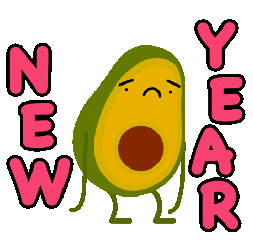 New Year New You Fresh Start Sticker - New Year New You Fresh Start Avocado Stickers