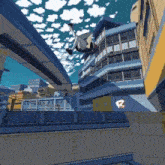 a person is doing a trick in a video game while jumping over a building