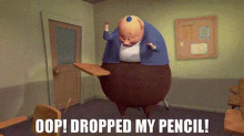 Chicken Little Oop Dropped My Pencil GIF - Chicken Little Oop Dropped My Pencil Dropped Pencil GIFs