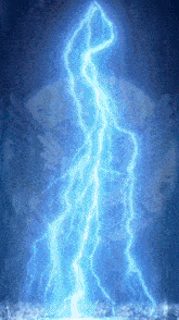 a blue lightning bolt is against a blue background