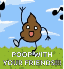 dancing poop poopy friends happy
