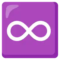 a purple square with a white infinity symbol inside of it