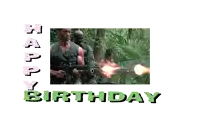 a happy birthday card with a picture of soldiers