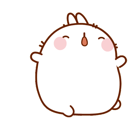 Lazy Day Molang Sticker - Lazy Day Molang Yawn Stickers