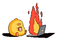 Chick Laptop Sticker - Chick Laptop Fire Stickers
