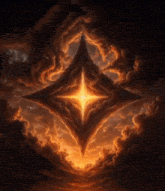 a painting of a star in the sky with clouds