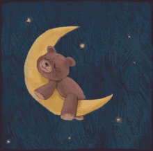 Goodnight Teddy Bear GIF - Goodnight Teddy Bear Moon GIFs