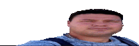 a man wearing a blue shirt and a backpack looks at the camera