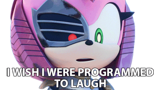 I Wish I Were Programmed To Laugh Metal Amy Sticker - I Wish I Were Programmed To Laugh Metal Amy Sonic Prime Stickers