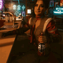 bottoms up panam palmer cyberpunk2077 lets drink to that heres to you