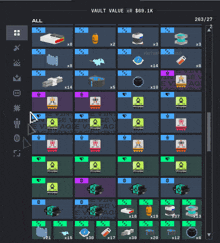 a screenshot of a game that says vault value cr at the top