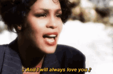 Always GIF - Whitney Houston Love You I Will Always Love You GIFs