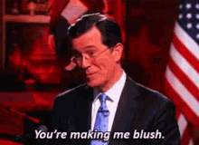 Blushing GIF - Stephen Colbert Youre Making Me Blush Blush GIFs