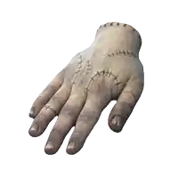 a close up of a hand with stitches on it on a white background