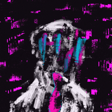 a painting of a person with a pink tie