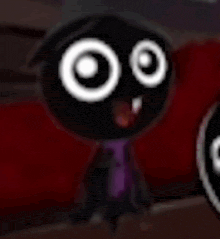 a colorful drawing of a face with a circle in the middle of it