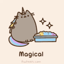 pusheen magical unicorn