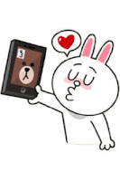 Cony And Brown Bear Sticker - Cony And Brown Bear Rabbit Stickers