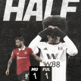 Manchester United F.C. (1) Vs. Fulham F.C. (1) Half-time Break GIF - Soccer Epl English Premier League GIFs