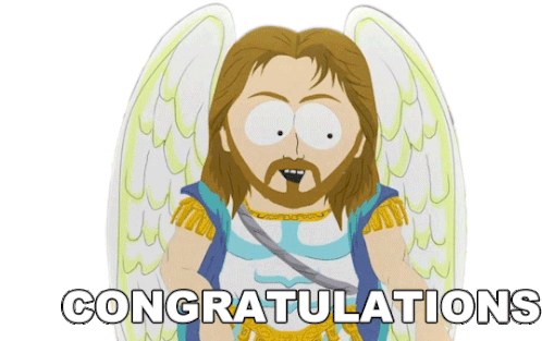 Congratulations Archangel Michael Sticker - Congratulations Archangel Michael South Park Stickers