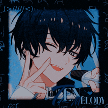 a drawing of a boy with the name melody on the bottom