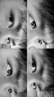 a black and white photo of a person 's eyes taken from different angles