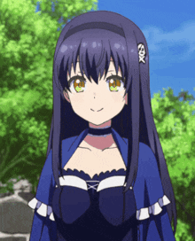 a girl with long dark hair has a fox on her headband