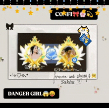 a picture of a man and a woman with the words danger girl on the bottom right