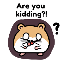 a hamster with a question mark and the words " are you kidding " above it