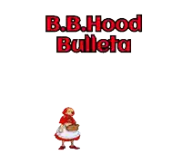 a pixel art of a man holding a gun with the words b.b.hood bulleta written above him