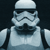 a close up of a storm trooper 's helmet and chest