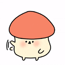mushroom cute hi hello greeting