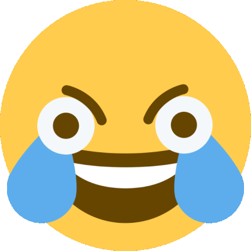 Yellow cursed crying emoji