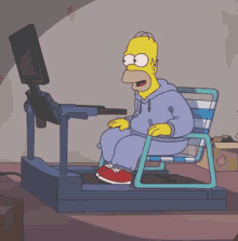Treadmill, Lazy Style GIF - Workout Lazy The Simpsons GIFs