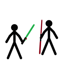 when u were born i felt a great disturbance in the force with stick figures