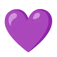 a purple heart on a white background with a shadow on the bottom