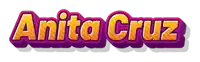 a colorful logo for anita cruz with a shadow on the white background