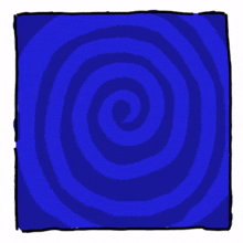a cartoon drawing of a snake in a swirl on a blue background